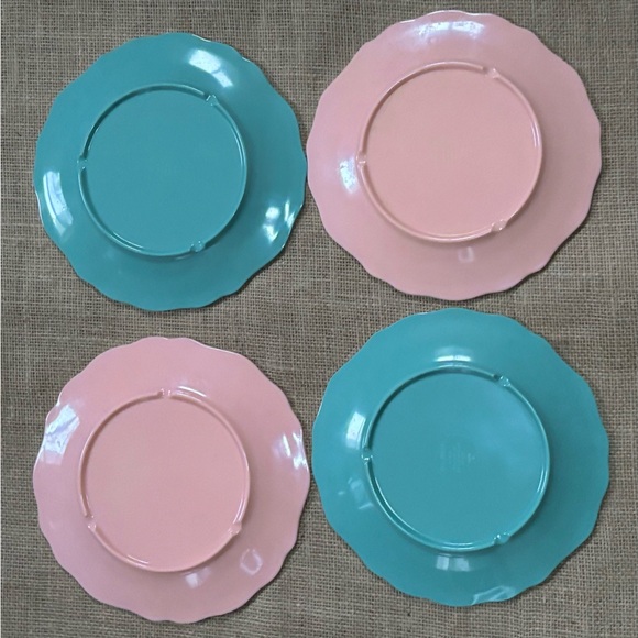 Opalhouse Mismatched Melamine Salad Plate Set Tropical Bird Pink Floral Fun - Picture 2 of 4